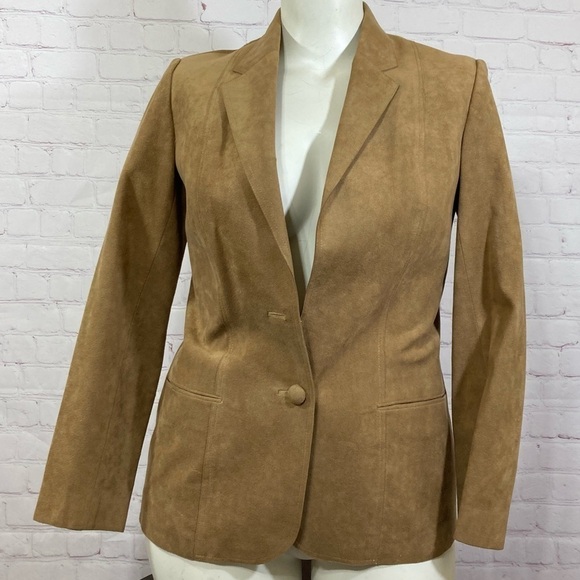 SUEDE LEATHER JACKET 90s Y2K vintage fashion size Small - Picture 2 of 13